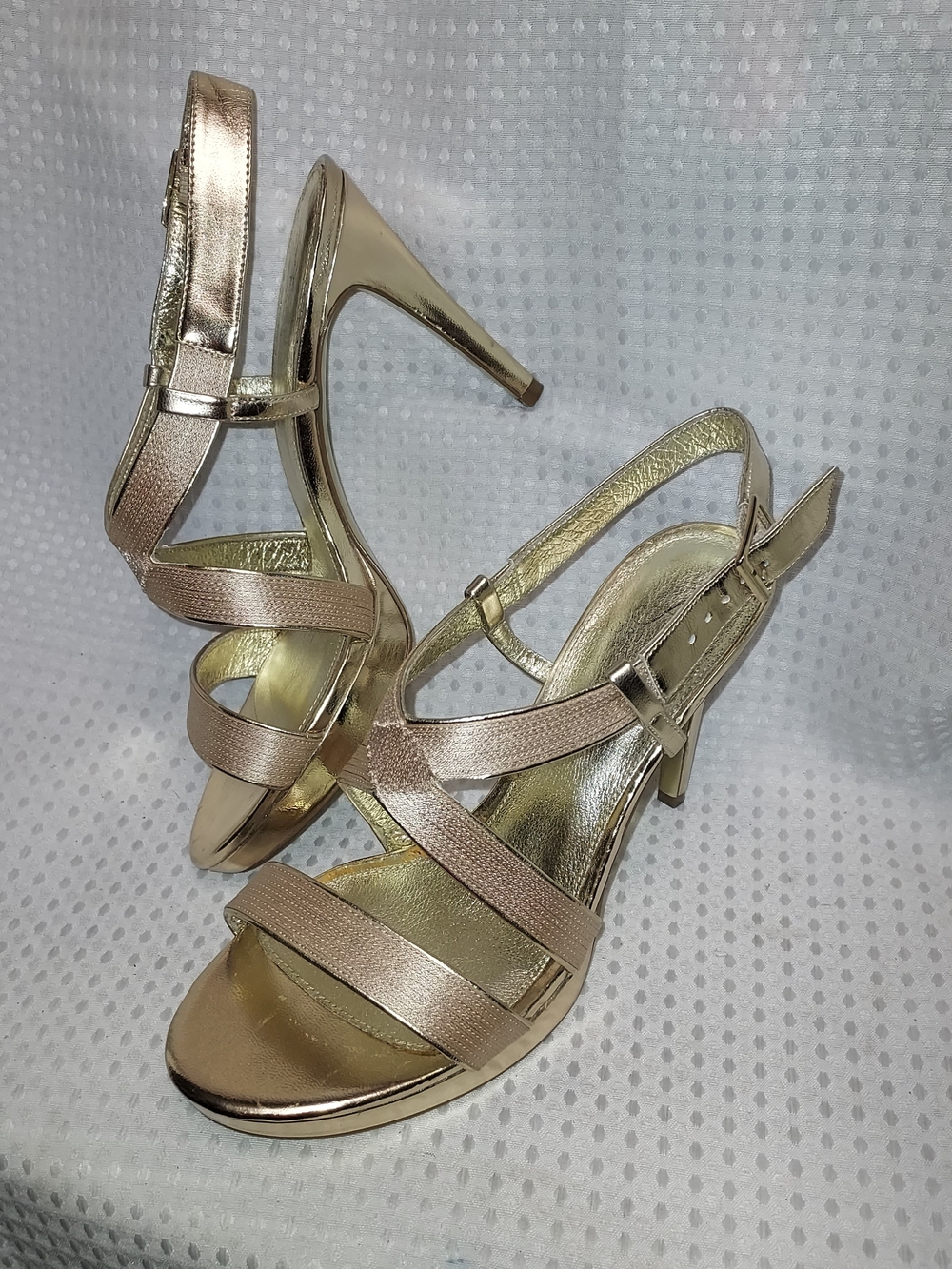 Adrianna Papell Rose Gold Strappy High Heel Sandals